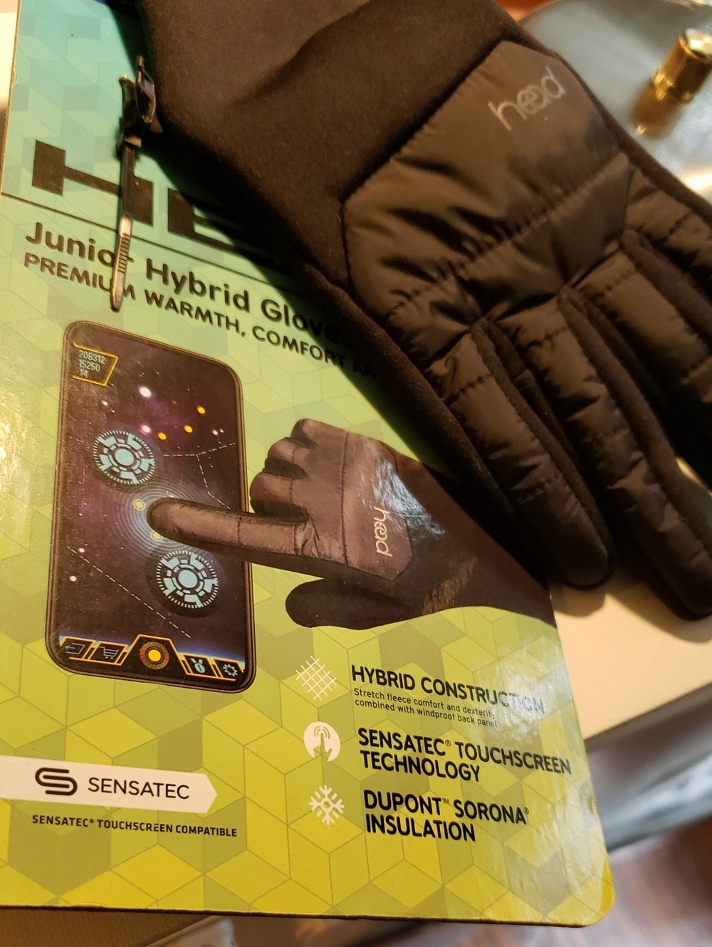 Head Black Junior Touchscreen Hybrid Gloves L 10/14